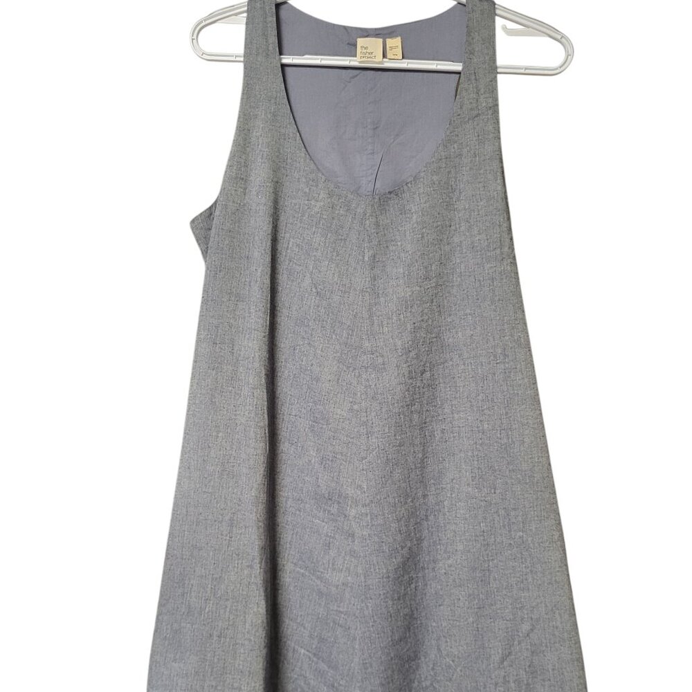 The Fisher Project Eileen Fisher Trapeze Racerback Chambray Shift Dress M FLAW